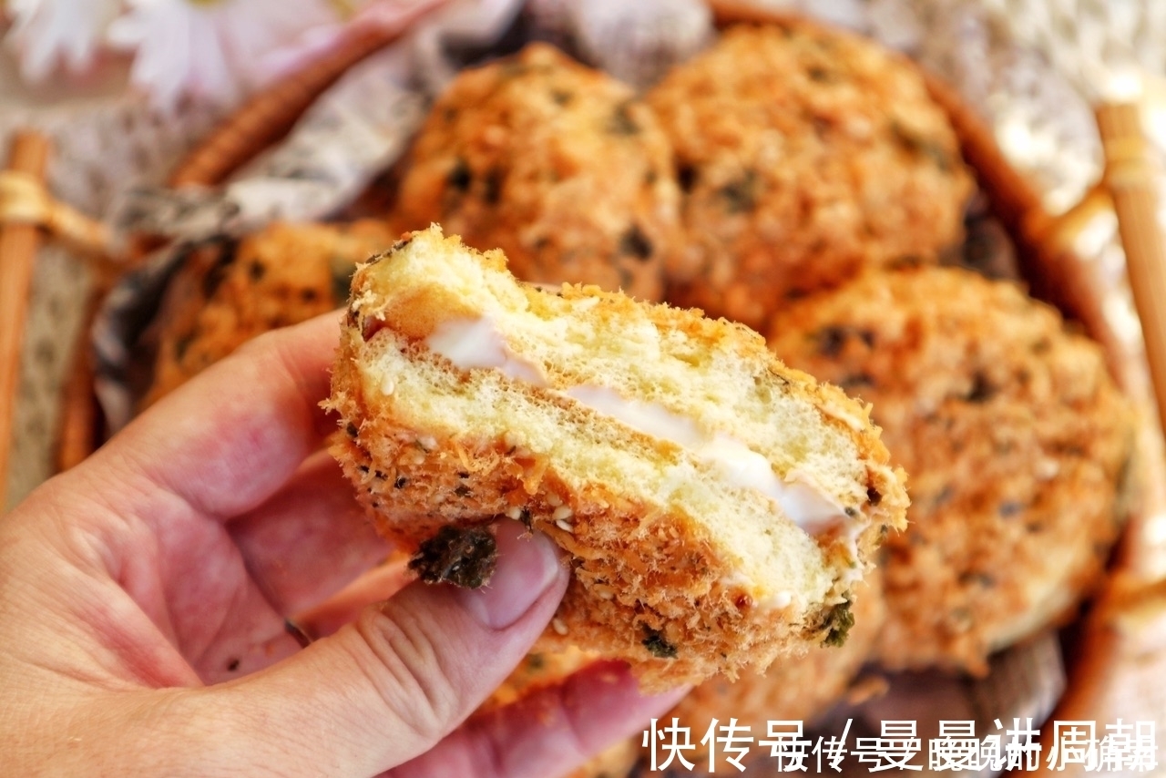 美食|网红美食海苔肉松小贝,自己在家也能做,步骤大公开,想学你就来