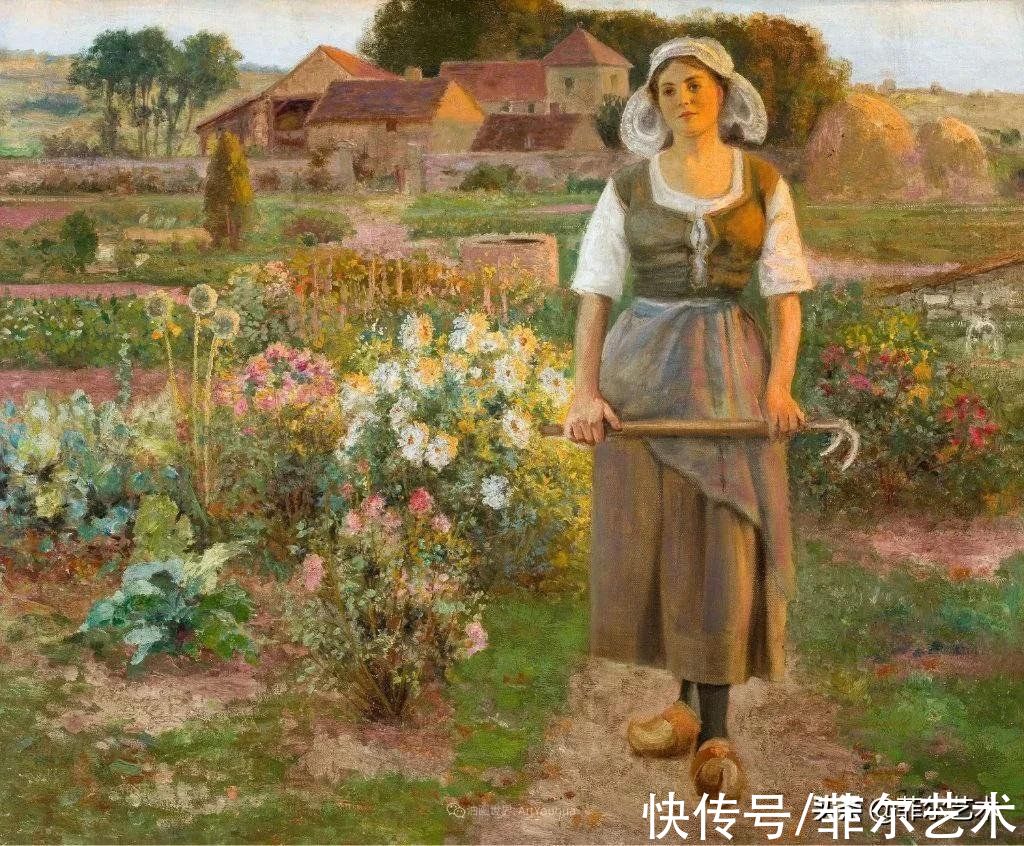 jean#「油画欣赏」女子、花与光，好美的画面