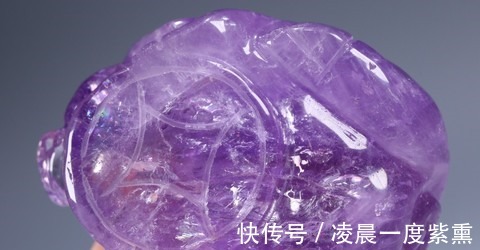 福猪手把件$清 天然紫水晶福猪手把件