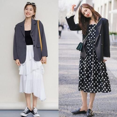 半身裙 秋天穿对了“西装+长裙”有多美？多参考时尚博主穿搭经验，实用