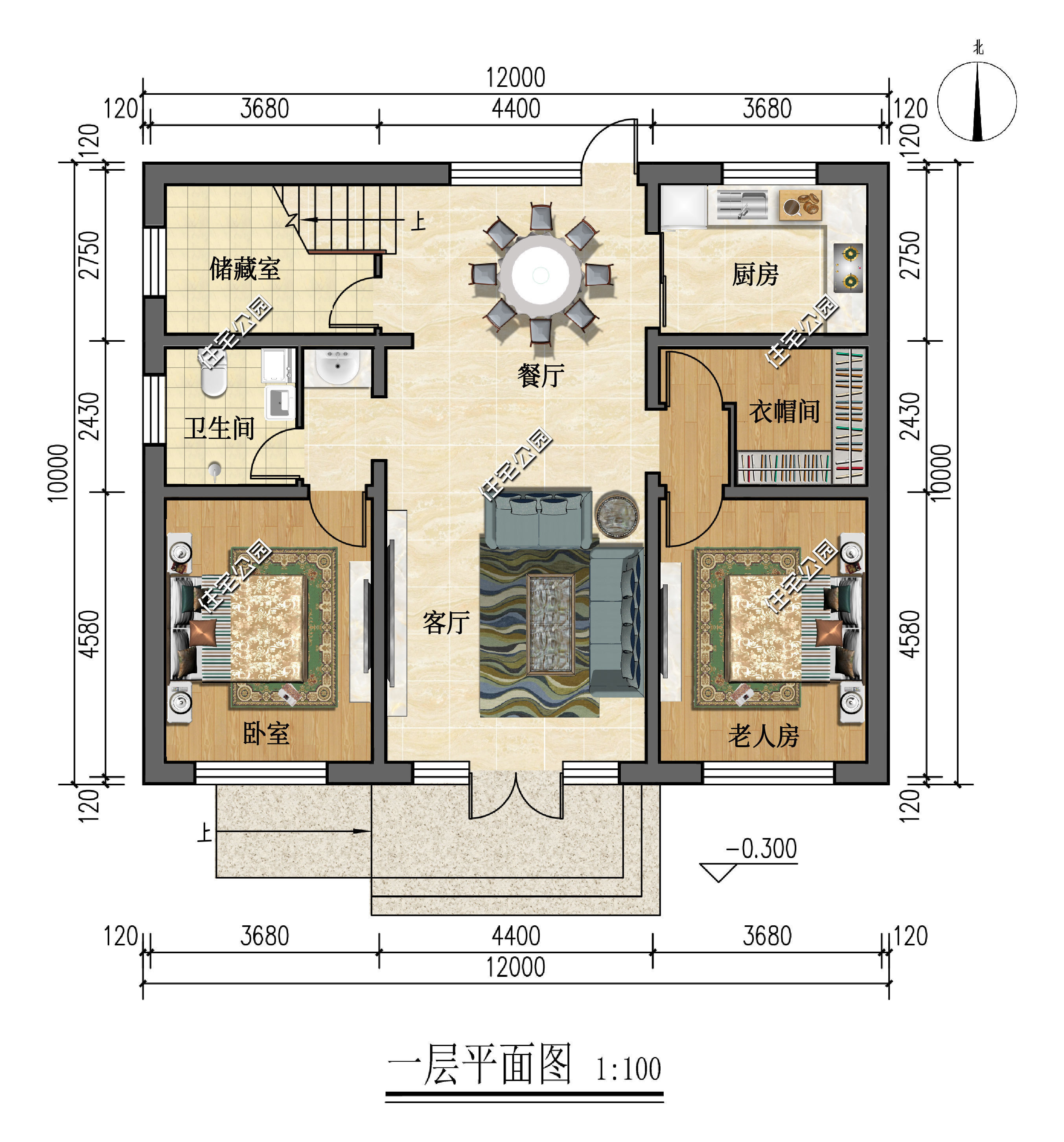 老房子|12×10米二层小别墅,卧室均朝南设计,舒适度拉满
