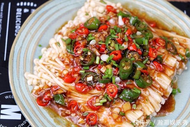 金针菇|5分钟的快手菜,教你怎样做低卡低脂的金针菇,啥技巧也没有