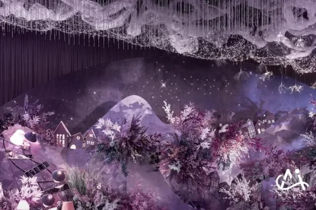 以月见草为设计灵感，打造一场富有诗性的紫色系婚礼