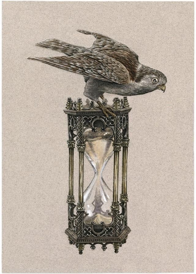 艺术品#法国艺术家萨尔瓦特在复杂的绘画作品中使用水彩、中国墨和白墨