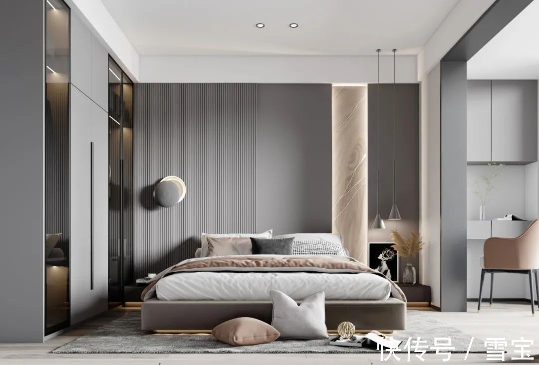 全屋|一线板材品牌雪宝卧室门墙柜一体化，高颜值不容错过！