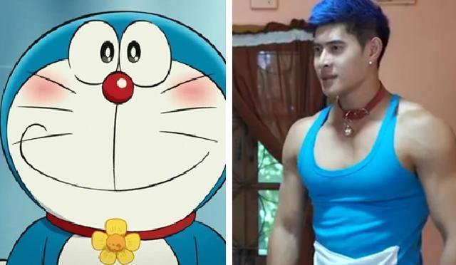 肌肉男|哆啦A梦真人版静香和大雄身份转换，看到小夫的样子心都碎了