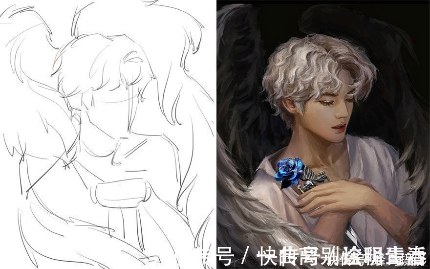 艺术家们@27个初稿与成品对比照,前后差距太大,网友:这是同一副画吗