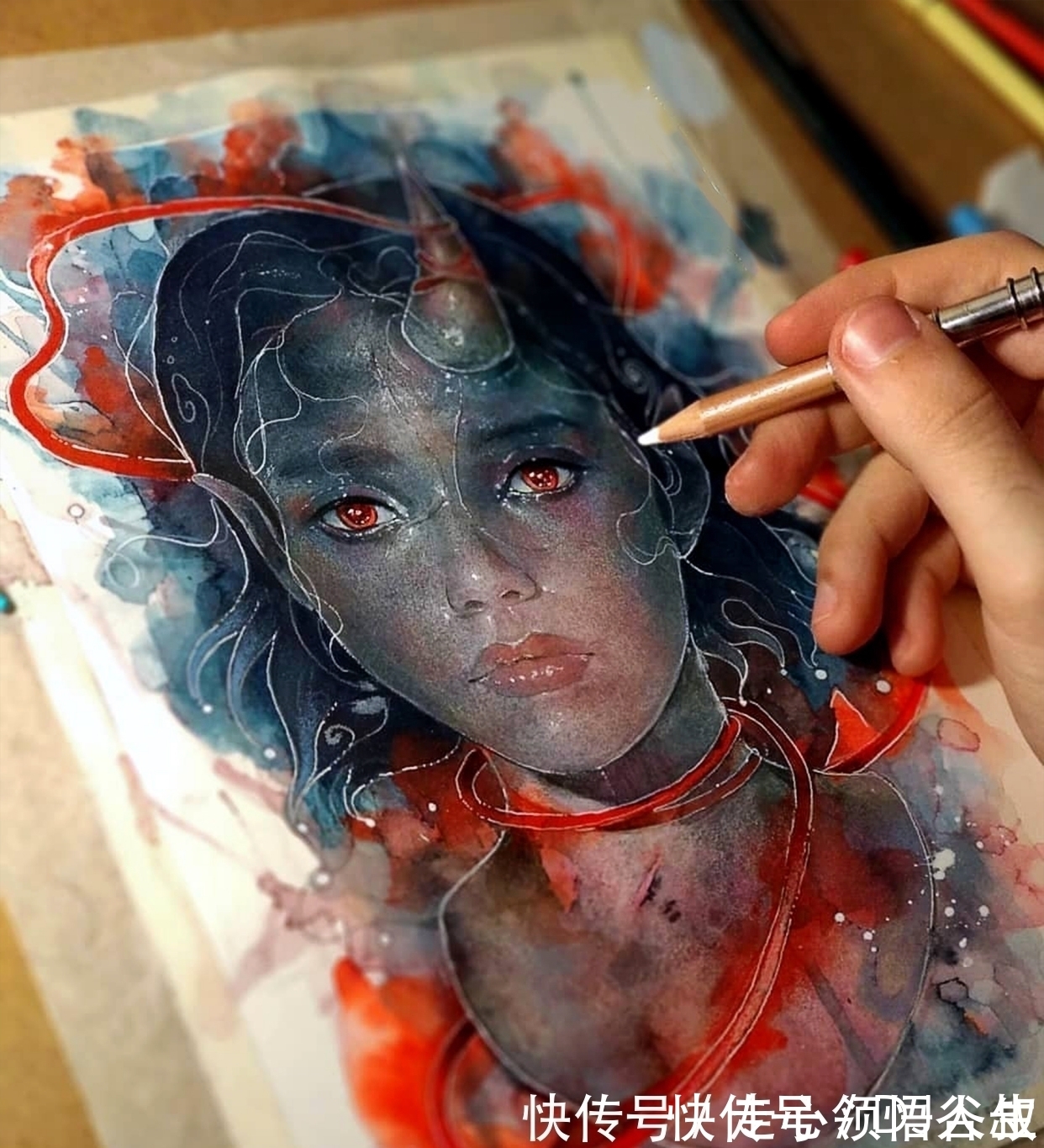 珀耳塞福涅&寂静宇宙中的明眸:色彩与金箔的交融,插画家卡法西斯的神话四季