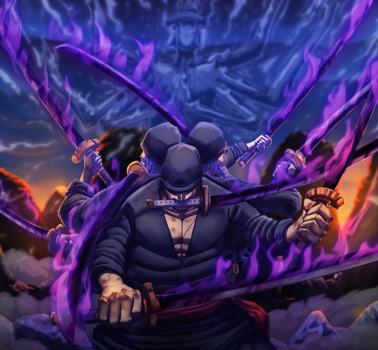 凯多|海贼王1027话情报:KING被索隆压制,面具被破,露出半面真容