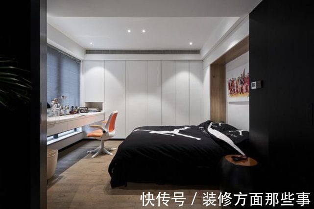 睡眠质量|76平现代简约风二居室,黑白灰色调让空间很显高级