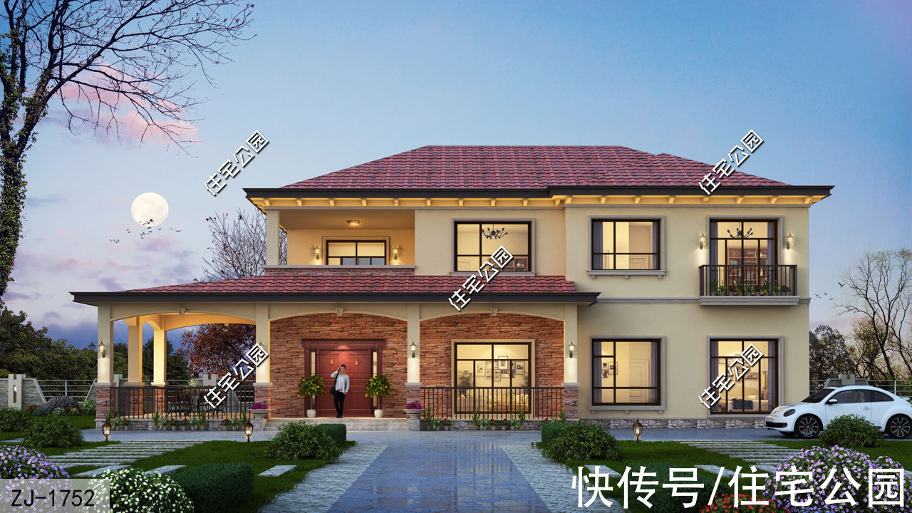 观景台|18×11米大面宽舒适住宅，堂屋搭配观景台，带你享受美好生活