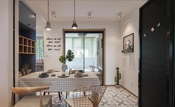 餐边柜|表姐花15万装修简约风婚房，一进门就被地砖迷住，以后我也这么装