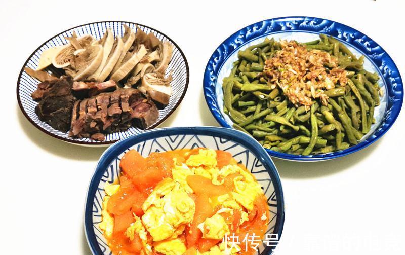 一家三口的晚餐三道家常菜,有荤有素,虽宅家但营养不能少