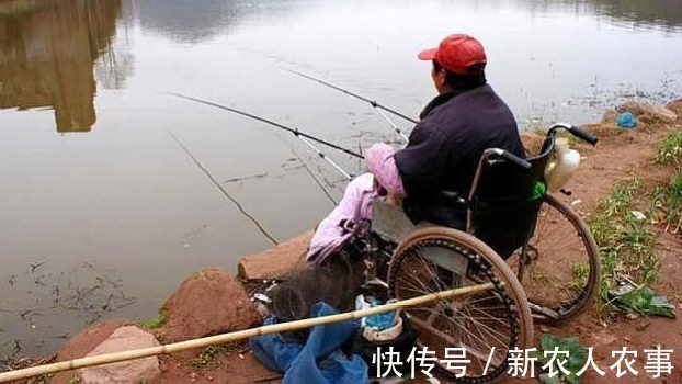 轮椅|钓鱼人!重庆一大爷坐轮椅在河边垂钓,下一秒中鱼竟自己站了起来