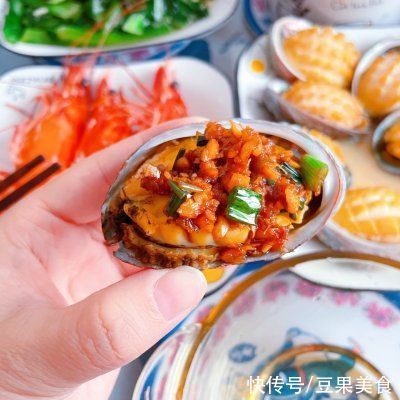 k#少盐饮食 轻松生活#原汁原味清蒸鲍鱼、九节虾