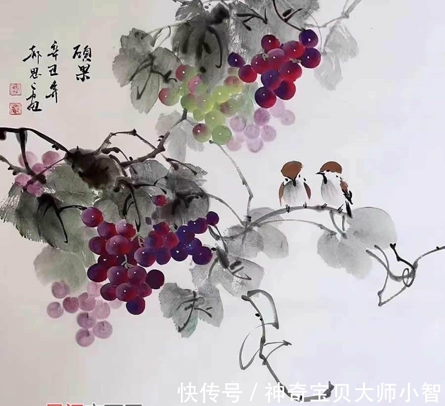花鸟画家&郝思思:妙笔神韵,刻画入微,传承经典的美女花鸟画家