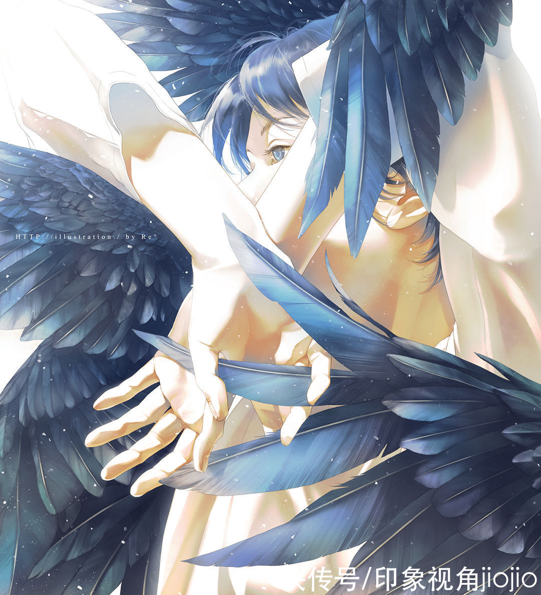 光影！光影中的美少年插画，淡淡的色彩表达颇具美感