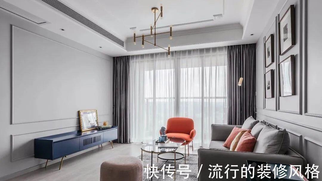 立体感|125㎡简约美式风，装修效果气度不凡，朋友看了都嫉妒！