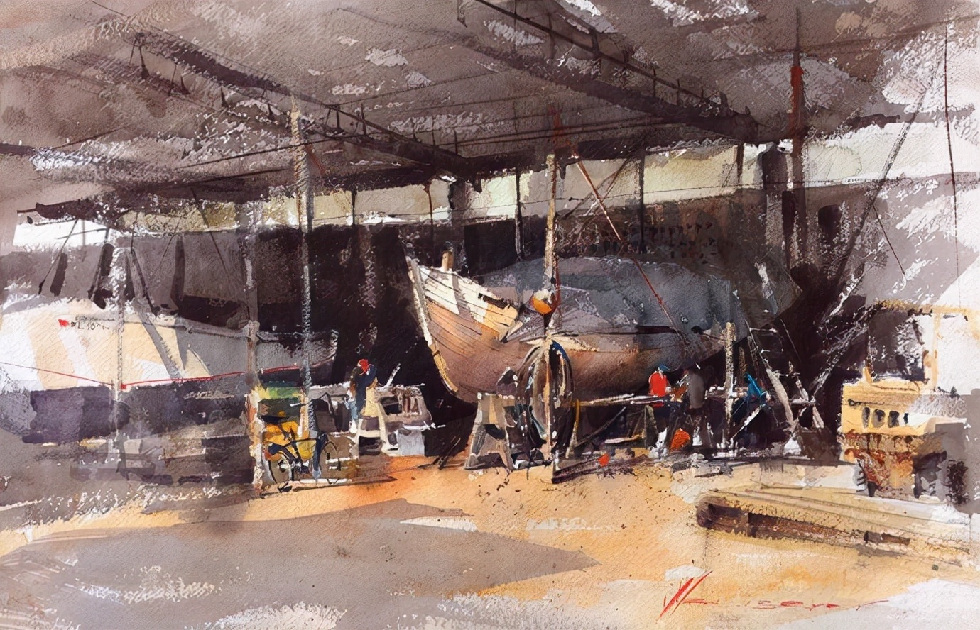 弗拉迪斯拉夫!印象水彩/美国当代艺术家弗拉迪斯拉夫水彩作品