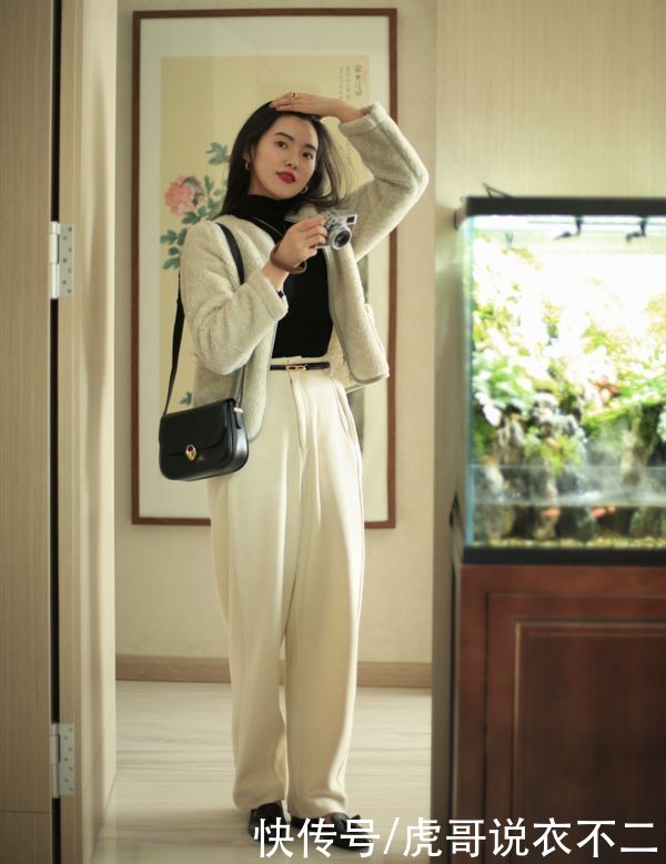 微胖女人早春穿搭范本，拯救“假胯宽”，照着穿显瘦又优雅