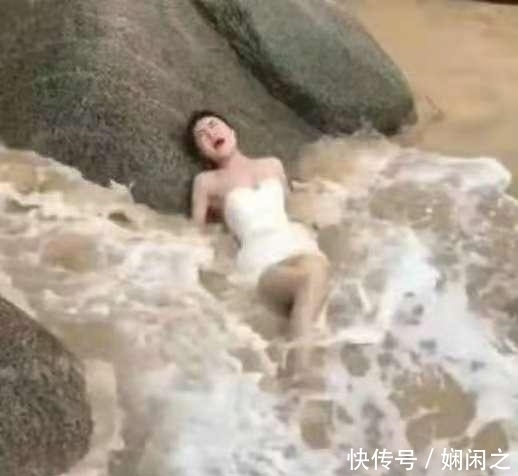 新娘花3万海边拍婚纱照,最后照片被修成这样,新娘当场气哭