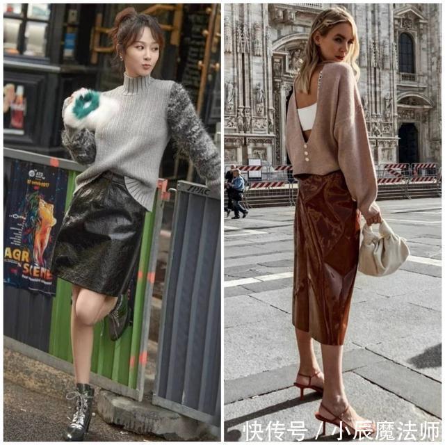 2020年最时髦的穿搭方式,“毛衣+裙子”优雅又温柔,早穿早美