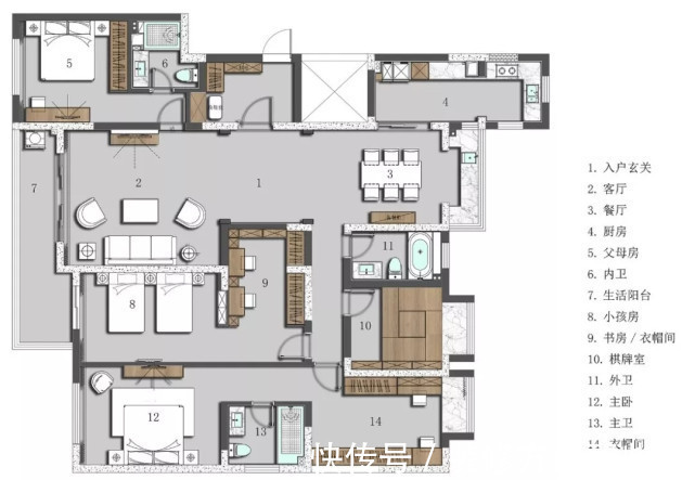 大理石|180平美式四居室，电视墙用大理石简约而不简单很高级