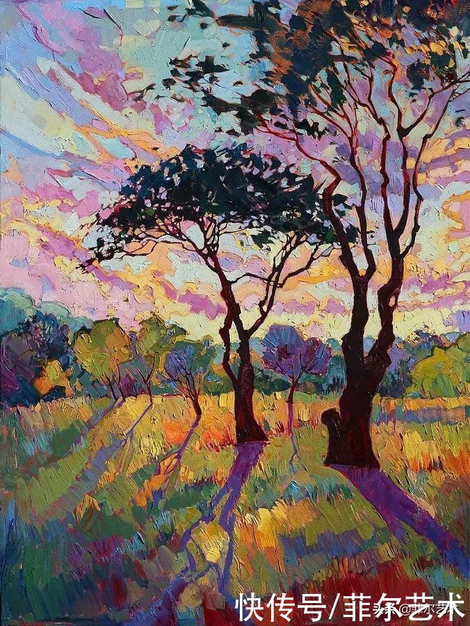 油画|美国女画家艾琳·汉森笔下色彩丰富的风景油画，美极了