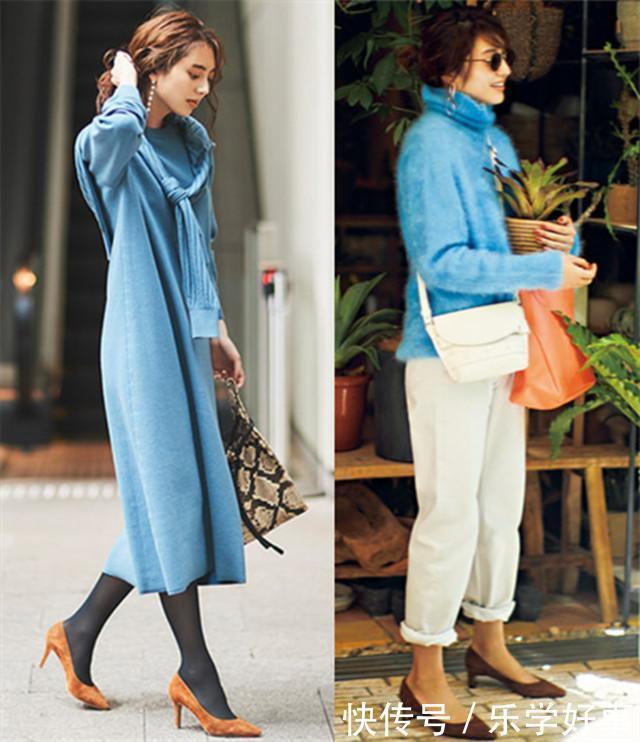 秋冬不可错过浅蓝色与咖啡色搭配,太好看,是个高级的配色