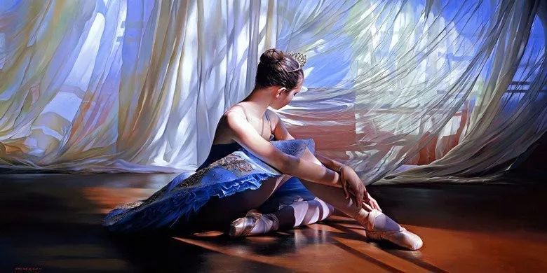 神韵&神韵优雅芭蕾舞者 油画 太奢美了!