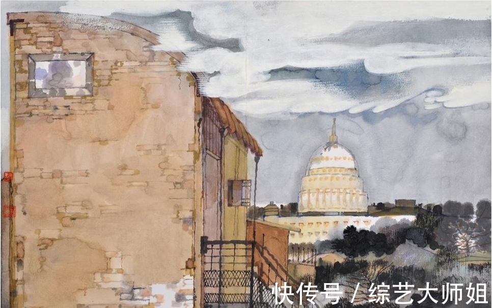 水墨写生$卢禹舜:被誉为水墨写生的高手,将天地都融入画作当中