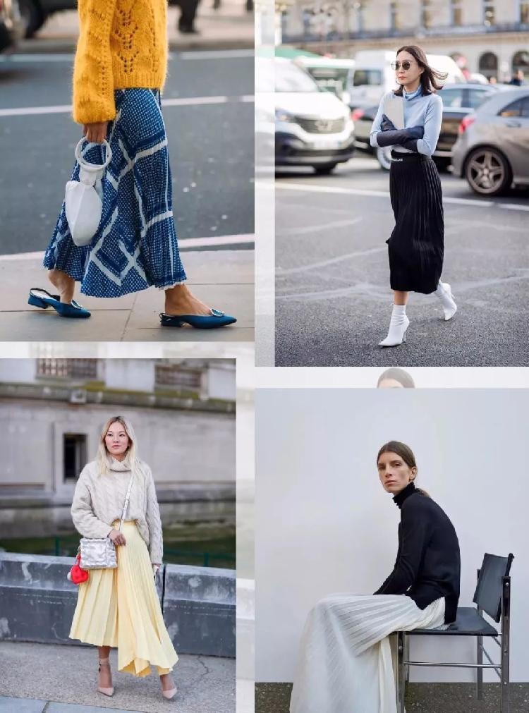 百褶裙|大毛衣+裙子, 才是2020秋冬最时髦的打开方式!