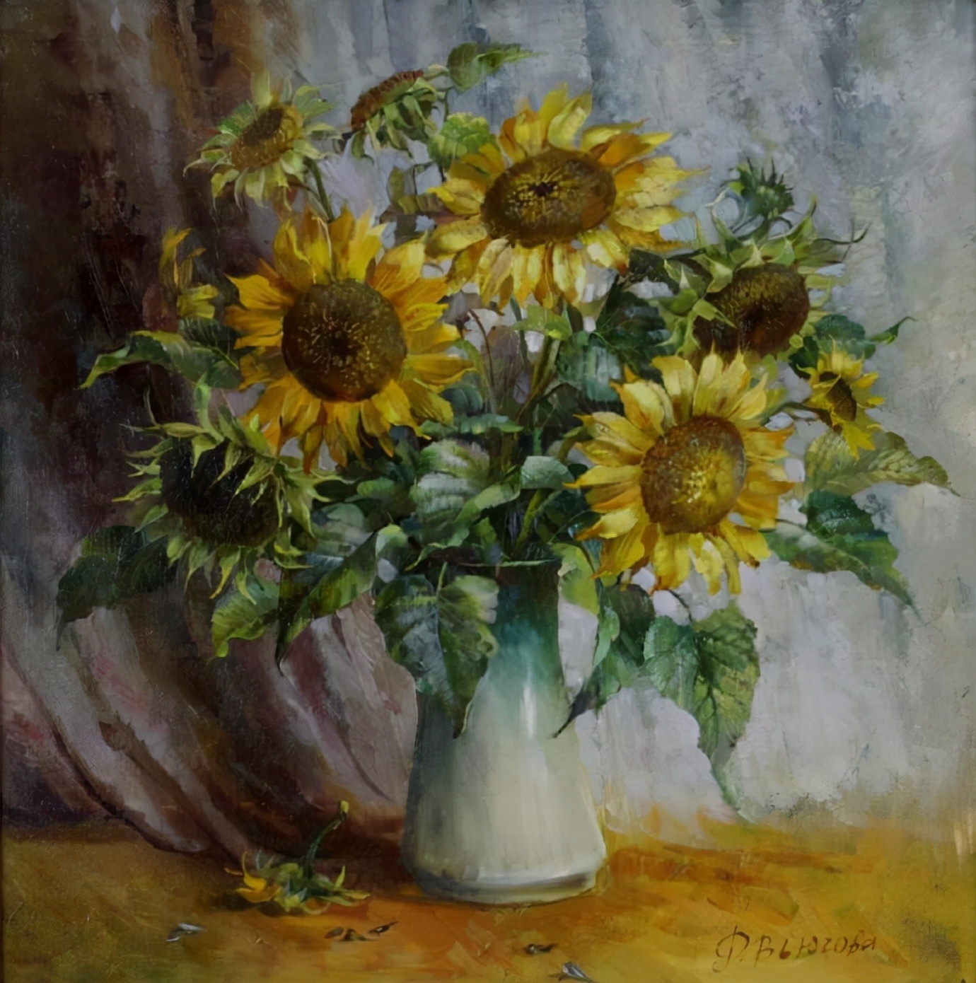 艺术家@俄罗斯女画家Vjugovey Rimma Nikolayevna唯美静物花卉油画