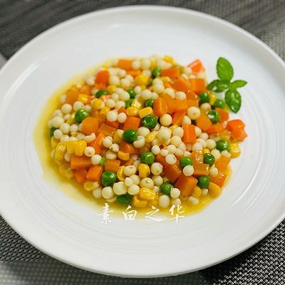 粟米粒|鸡头米四色丁炒素