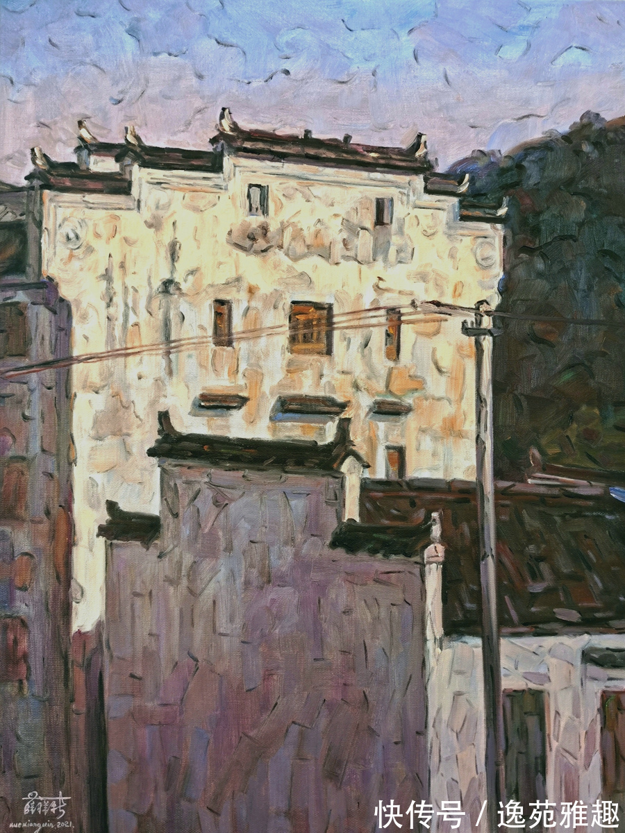 油画@「作品欣赏」唯美的婺源,五彩斑斓!画家薛祥新写生作品欣赏