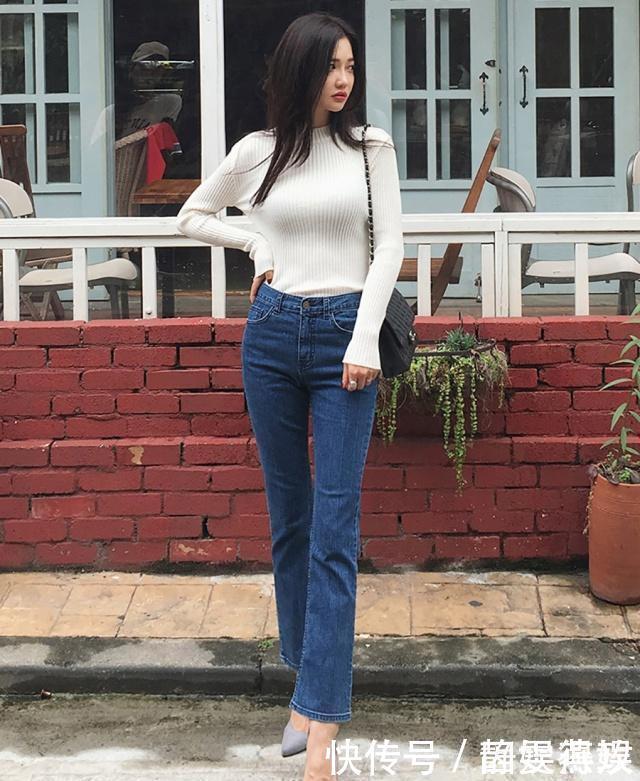 年轻漂亮牛仔裤小姐姐，轻松穿出女神范，让人百看不厌