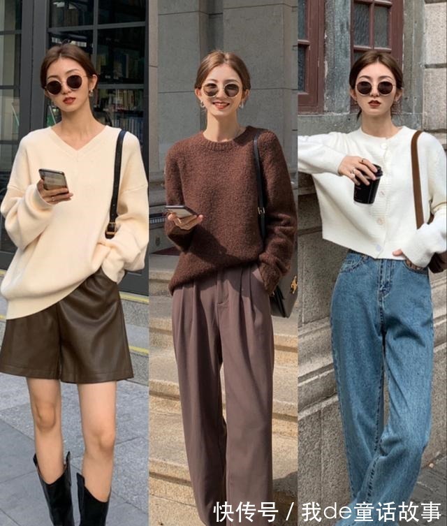 右图 秋冬必穿的毛衣,要怎么搭配呢18套毛衣搭配示范,时髦又好看!