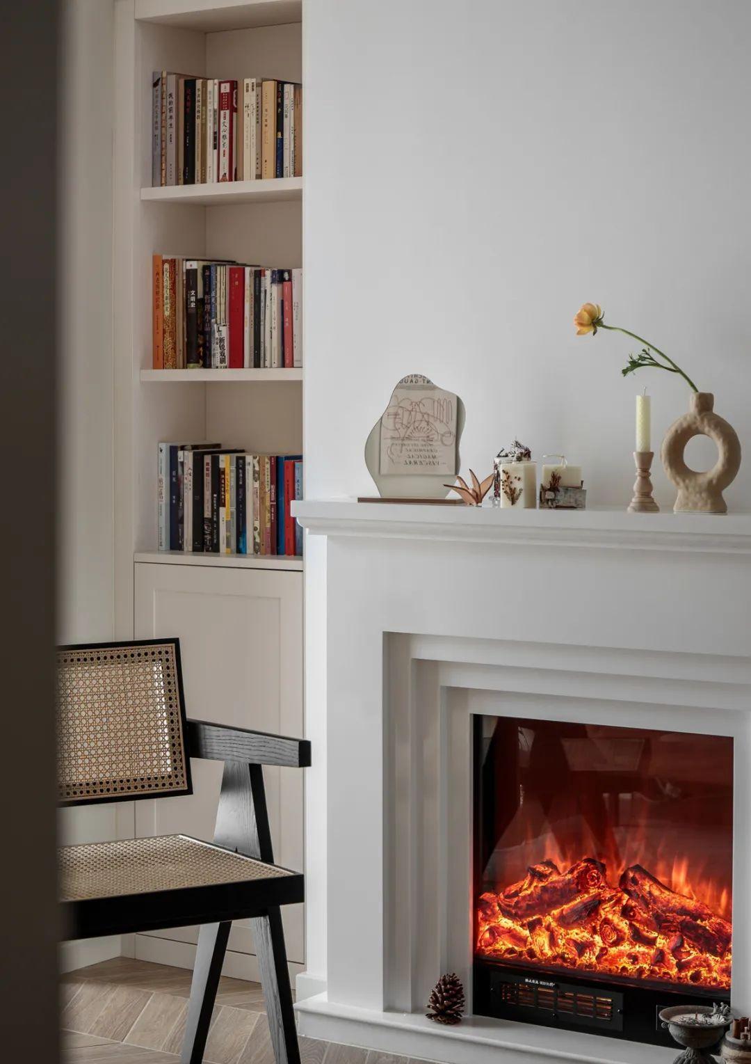 屋主|79平米混搭风格,客厅的壁炉电视墙,书房的隐形床,都是大制作!