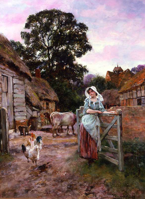 耶德金!诗情画意的田园生活,英国印象派画家耶德金的唯美油画