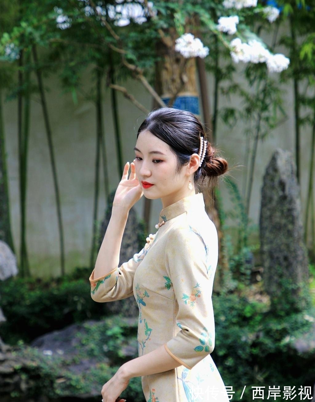 魅力|旗袍美女红唇雪肤优雅魅力