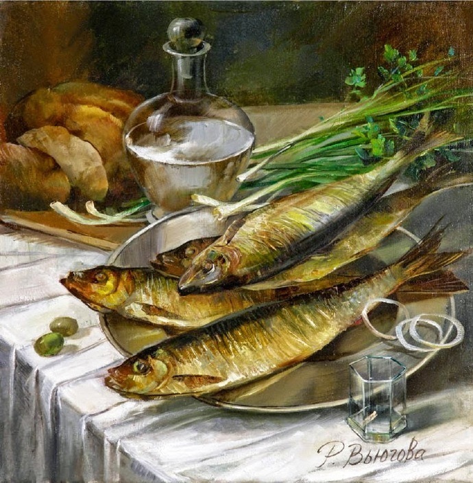 艺术家@俄罗斯女画家Vjugovey Rimma Nikolayevna唯美静物花卉油画