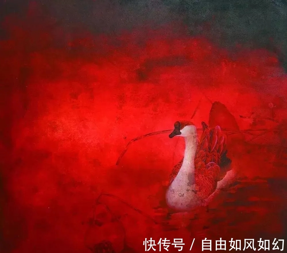 中国画#一种近似于油画的效果,却有着中国画的诗意韵律|王旭花鸟画