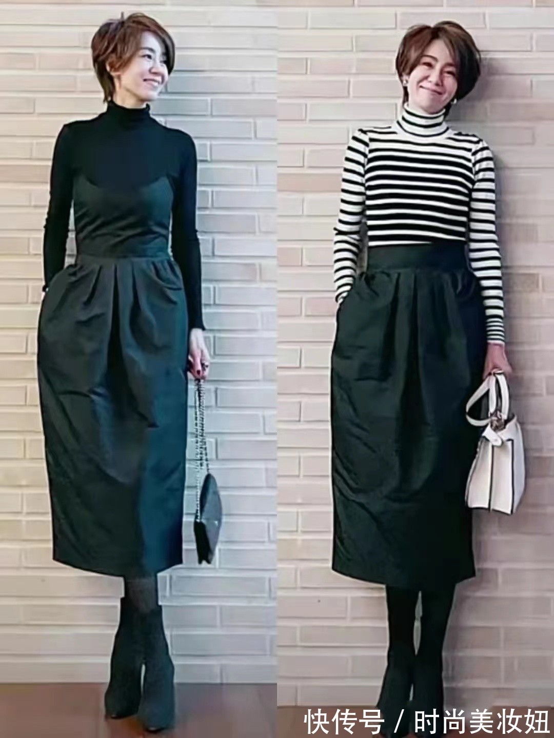 造型|50岁要学日杂博主穿搭,简单的配色显气质,照穿美得优雅大方
