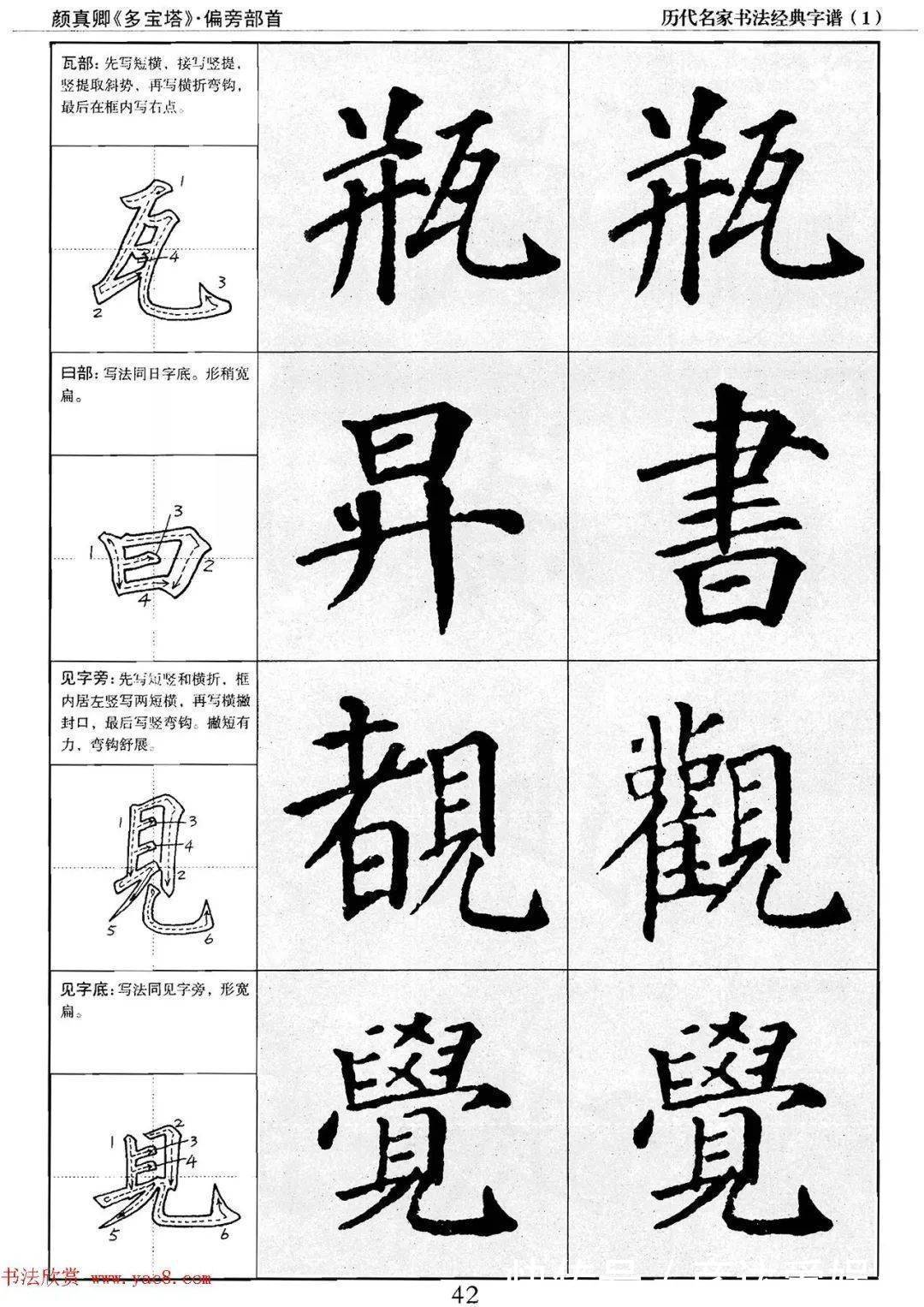 多宝塔字谱！颜真卿多宝塔字谱