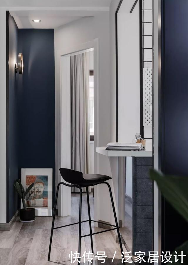 背景墙|94平现代三室,半开放式厨房、书房,让居室互通互透,共享光线