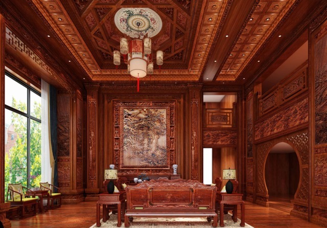 入户感|深圳发现一户人家,315㎡的中式别墅,屋内堆满了红木,太壕了