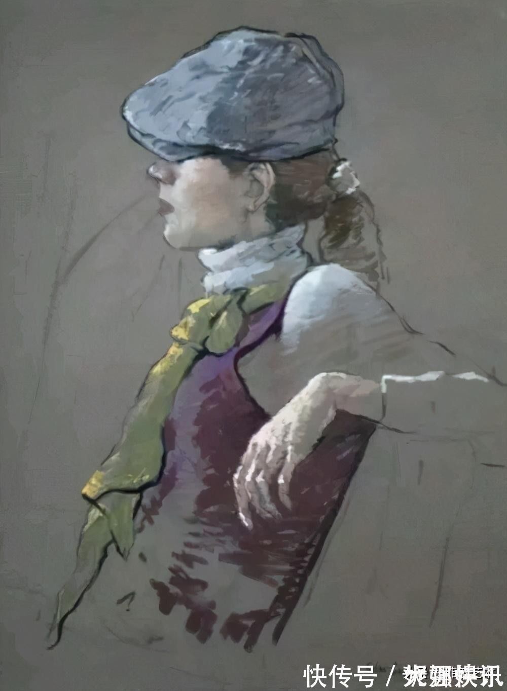 女画家$乌克兰女画家色粉画作品,跳舞的姑娘可真美