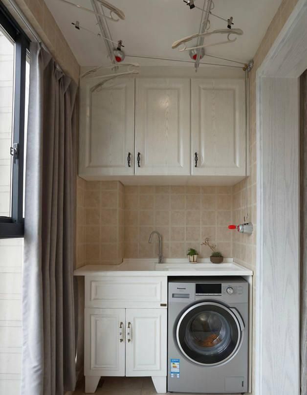 洗手台|阳台这样设计,洗衣机摆放整洁实用,不占用空间,适合大小户型