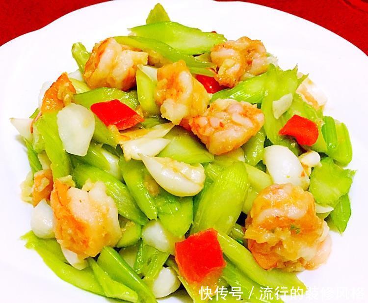 小炒|家常小炒:西芹百合炒虾仁,清心安神,清淡可口营养丰富,好吃!
