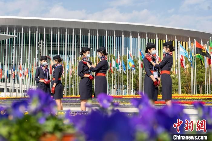 乘务员|70名东航空中乘务员亮相“四叶草” 倾情准备第四届进博会礼仪引导服务